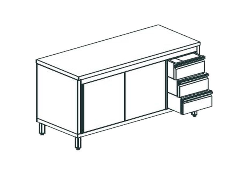 СТОЛ ПРОИЗВОДСТВЕННЫЙ ЗАКРЫТЫЙ APACH CHEF LINE LWC714SH2SDDR