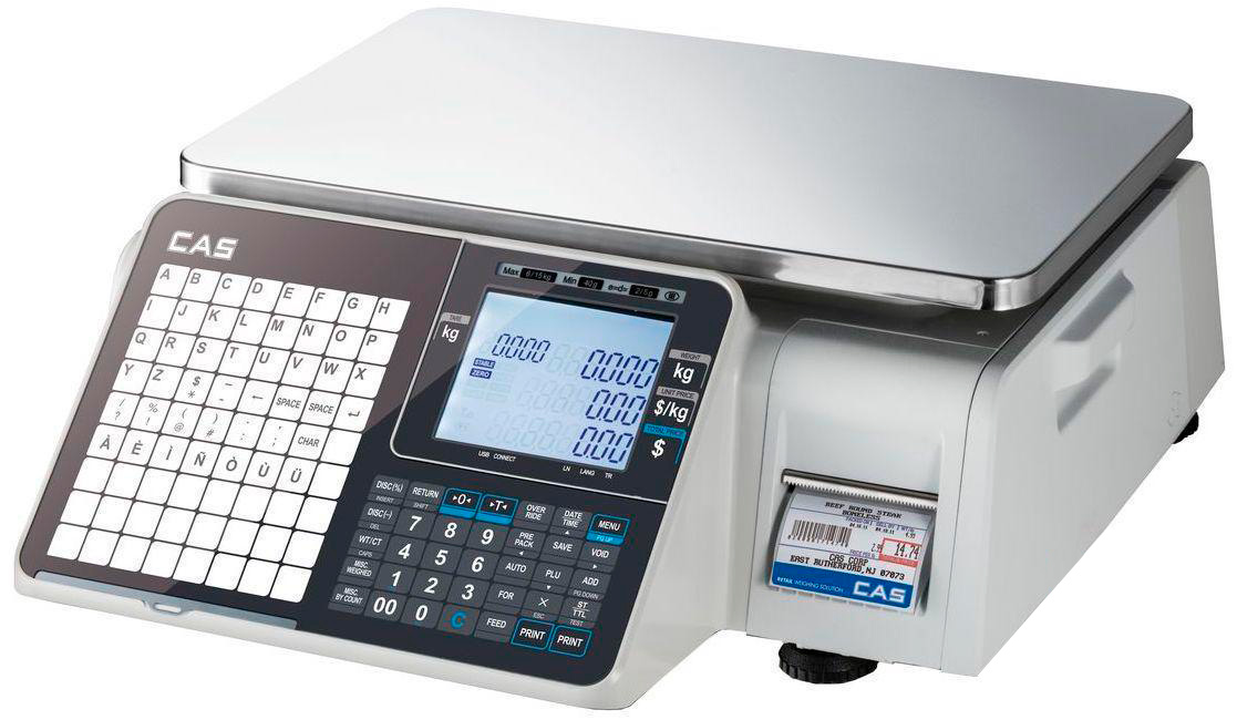 Весы торговые с печатью этикеток Cas CL3000J-15B TCP-IP