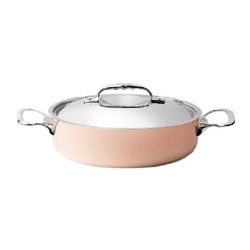 Кастрюля медная "Prima Matera" 3,1л d24см h7,5см, с крышкой, ручки из литой нержавеющей стали 6241.2