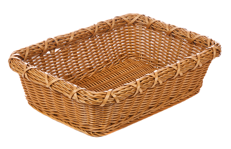 Корзинка пластиковая Luxstahl 300х400х110 мм прямоугольная коричневая [Brown 5500]