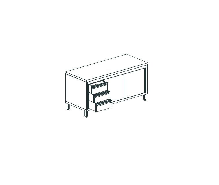 СТОЛ ПРОИЗВОДСТВЕННЫЙ ЗАКРЫТЫЙ APACH CHEF LINE LWC614SH2SDDL