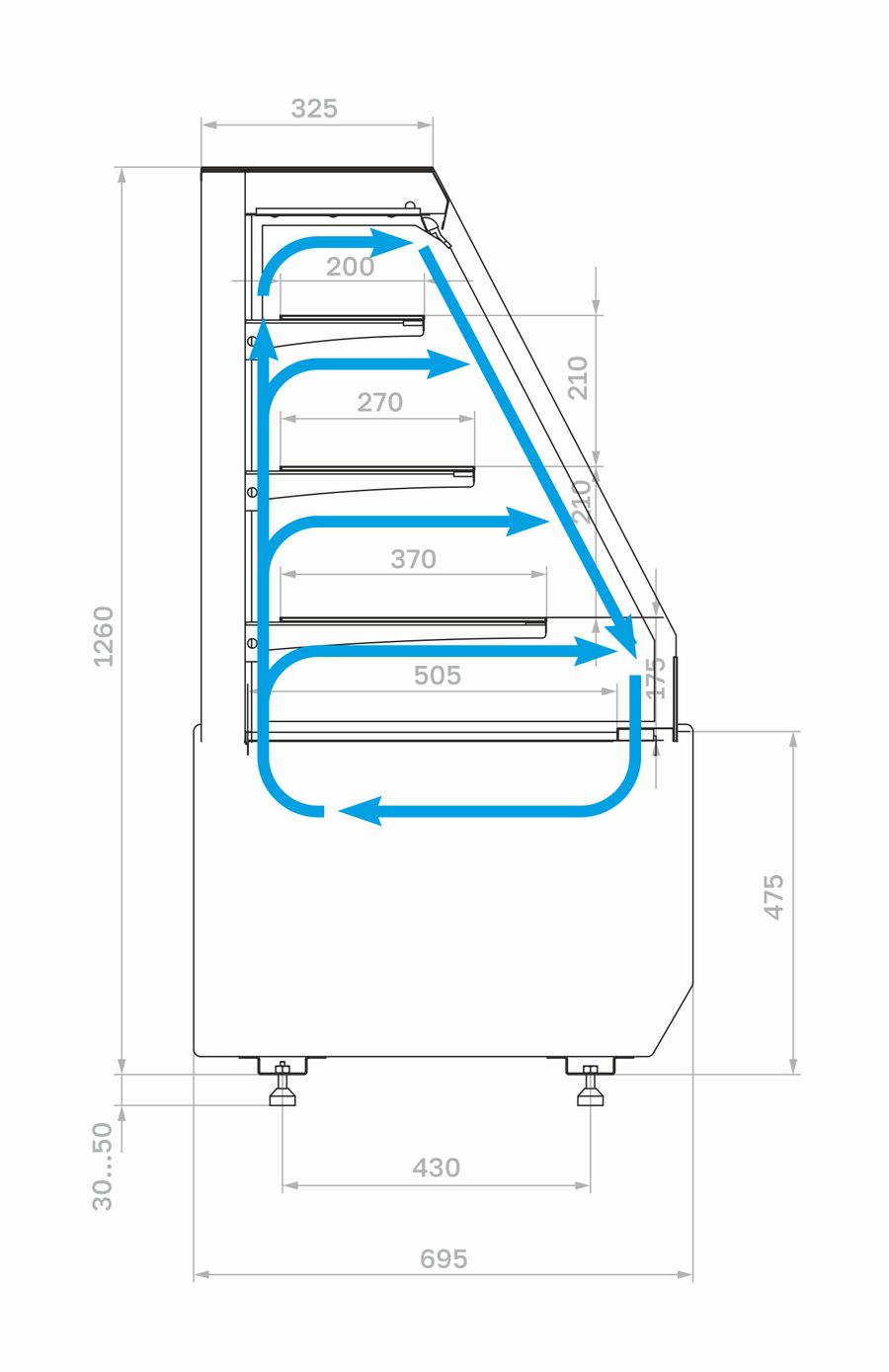 Витрина холодильная Полюс KC70 VM 0,9-2 STANDARD открытая (версия 2.0) (9005)