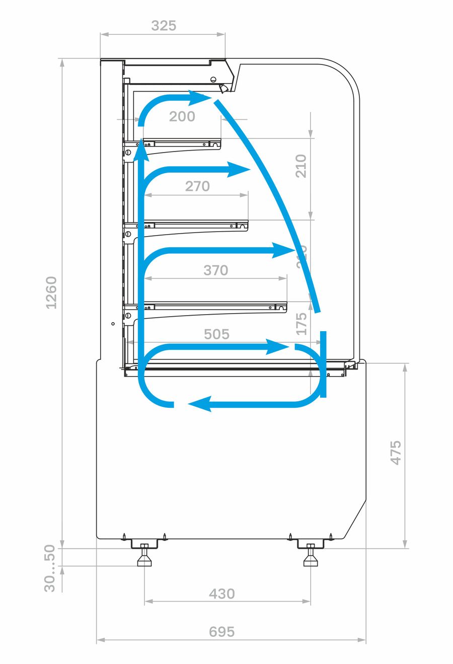 Витрина холодильная Полюс KR70 VM 0,6-2 STANDARD открытая (9005-0109)