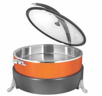 Мармит настольный (чефиндиш) круглый 6,5л, Orange Poppins PPB/OR/6