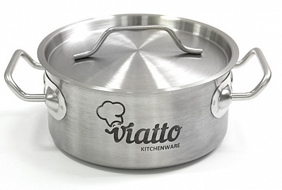 Кастрюля нержавеющая с тройным дном Viatto 101612