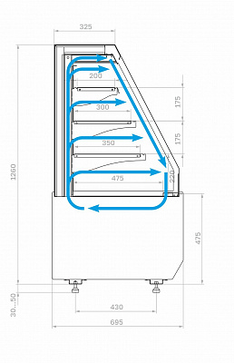 Витрина холодильная Полюс KC70 VM 1,3-2 STANDARD открытая, горка (версия 2.0) (9005-0109)