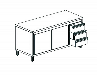 СТОЛ ПРОИЗВОДСТВЕННЫЙ ЗАКРЫТЫЙ APACH CHEF LINE LWC714SH2SDDR