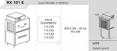 МАШИНА ПОСУДОМОЕЧНАЯ DIHR RX 101 E SX+DDE+2LC73
