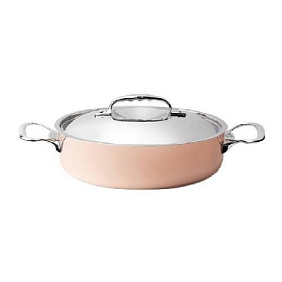 Кастрюля медная "Prima Matera" 3,1л d24см h7,5см, с крышкой, ручки из литой нержавеющей стали 6241.2