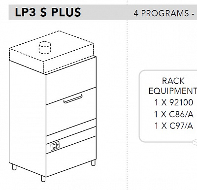 МАШИНА КОТЛОМОЕЧНАЯ DIHR LP3 S PLUS ELETTRONICA+XP+DDE