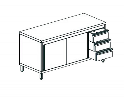 СТОЛ ПРОИЗВОДСТВЕННЫЙ ЗАКРЫТЫЙ APACH CHEF LINE LWC720SH2SDDR