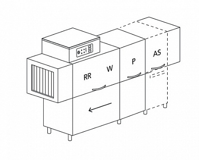 МАШИНА ПОСУДОМОЕЧНАЯ DIHR RX 184 SX+DDE+DR69+HR10/ДЕЛЕНИЕ 2 ЧАСТИ
