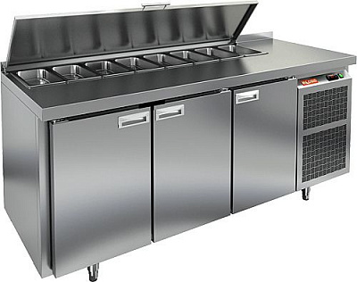 SL1-111SN (1/3) стол для салатов охл.(+2+10), 3 двери, 1835х600х850мм, HICOLD RUS