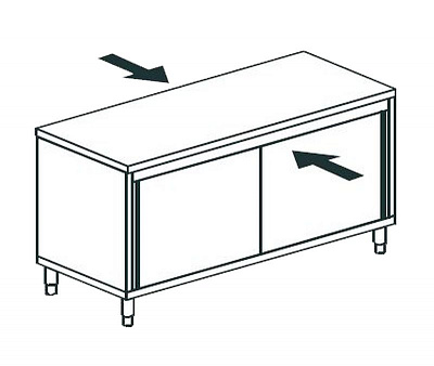 СТОЛ ПРОИЗВОДСТВЕННЫЙ ЗАКРЫТЫЙ СКВОЗНОЙ APACH CHEF LINE LWC712SH2SDPT