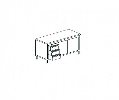 СТОЛ ПРОИЗВОДСТВЕННЫЙ ЗАКРЫТЫЙ APACH CHEF LINE LWC614SH2SDDL