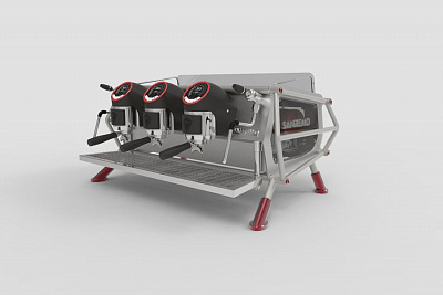 Кофемашина Sanremo Café Racer Naked 3 гр. сталь-красная