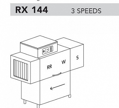 МАШИНА ПОСУДОМОЕЧНАЯ DIHR RX 144 DX+DDE+HR10+DR64/ДЕЛЕНИЕ 3 ЧАСТИ