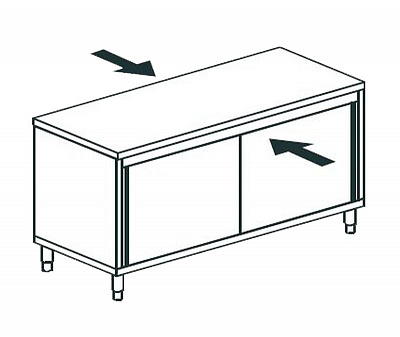 СТОЛ ПРОИЗВОДСТВЕННЫЙ ЗАКРЫТЫЙ СКВОЗНОЙ APACH CHEF LINE LWC720SH2SDPT