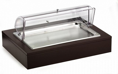 Поднос для нарезки 64х46см h30см, с крышкой Roll-top, с охлажд. элем, на дерев. основ.венге 51130950