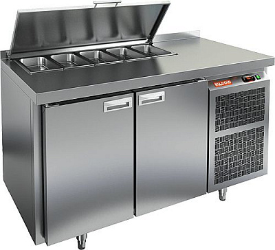 SL1-11GN (1/3) БЕЗ КРЫШКИ стол для салатов, охл.(+2+10), 2 двери, 1390х700х850мм, HICOLD RUS