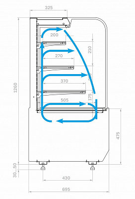 Витрина холодильная Полюс KR70 VM 0,6-2 STANDARD открытая (9005-0109)