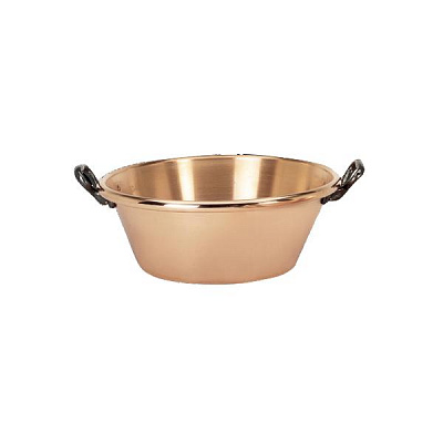 Миска медная для варенья 9,0л d38см h15см, с чугунными ручками 6200.38N
