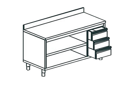 СТОЛ ПРОИЗВОДСТВЕННЫЙ ЗАКРЫТЫЙ С 3-Х СТОРОН APACH CHEF LINE LWC614SH2UDR