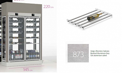 ШКАФ ВИННЫЙ ENOFRIGO WINE LIBRARY 20 4V 2P H2200 VT E СЕРЫЙ+ПОЛКИ T