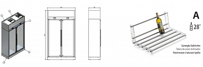 ШКАФ ВИННЫЙ ENOFRIGO WINE LIBRARY 20 2P WALL H260 P60 VT W ЧЕРНЫЙ + ПОЛКИ A