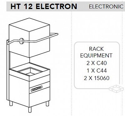 МАШИНА ПОСУДОМОЕЧНАЯ DIHR HT 12 ELECTRON СПЕЦ. НОЖКИ МОРСКАЯ ВЕРСИЯ 380В/3Ф/50ГЦ БЕЗ НЕЙТРАЛИ