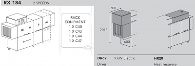 МАШИНА ПОСУДОМОЕЧНАЯ DIHR RX 184 SX+DR69+HR20