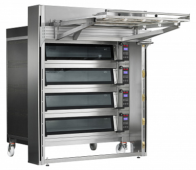 ПЕЧЬ ПОДОВАЯ С ПОДСТАВКОЙ БЕЗ НАПРАВЛЯЮЩИХ APACH BAKERY LINE E4K3L DPBI-T+СИСТЕМА ПОСАДОЧНАЯ CIE4